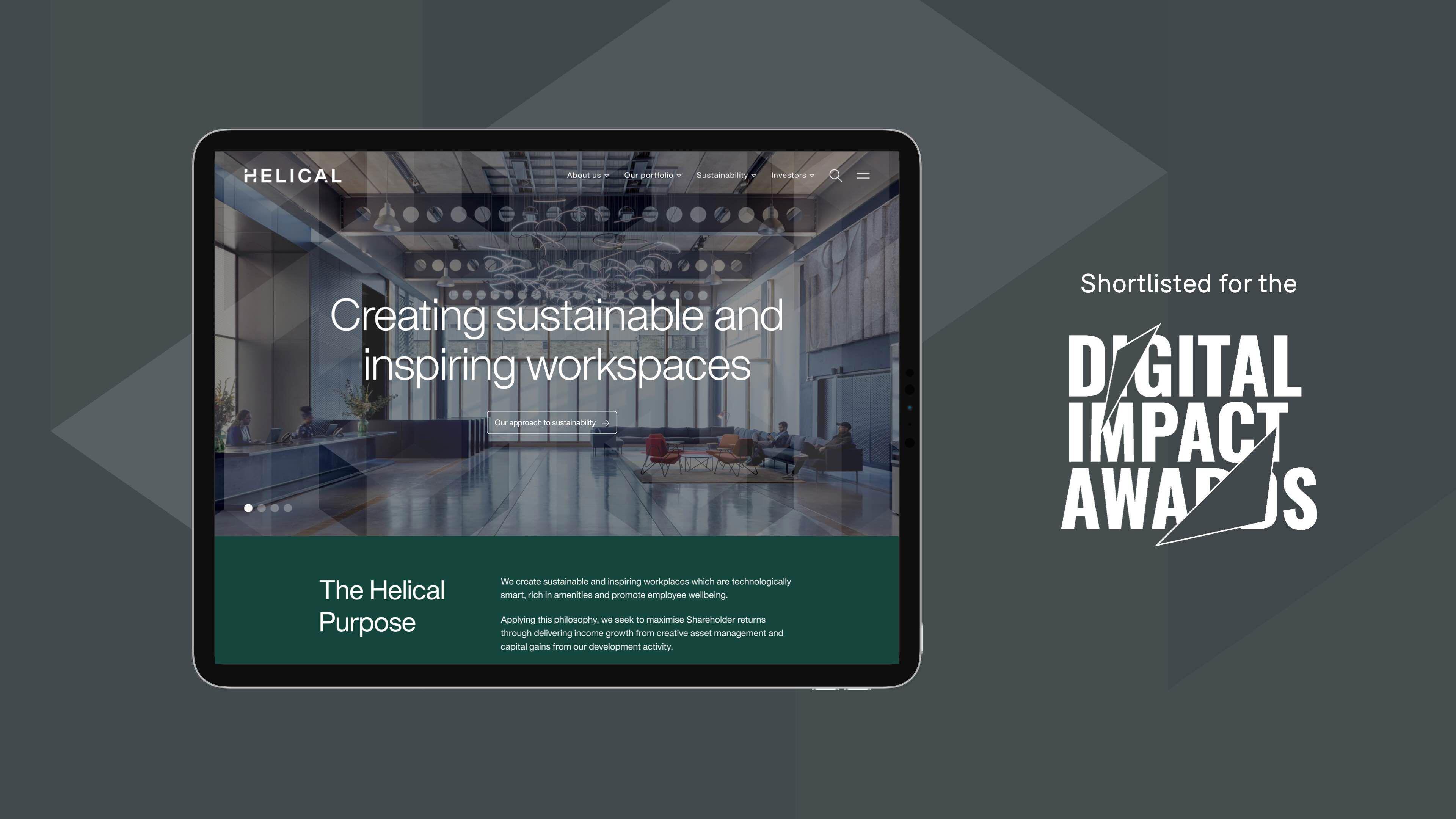 Helical website on a tablet device